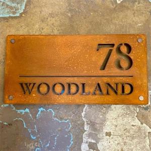 Wholesale Outdoor Laser Cutting Personalized House Number Rusted Corten Steel Sign from china suppliers
