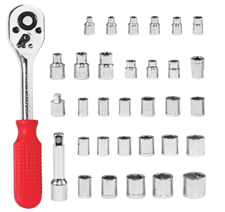 21pcs Red 13pcs Mechanic Tool Set With Metal Cabinet