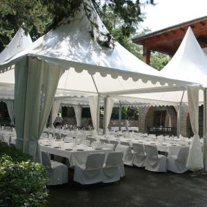 Wholesale Arabian Style Pagoda Event Tent Canvas Hexagon Gazebo White SGS from china suppliers