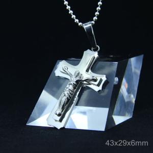 Wholesale Fashion Stainless Steel Jesus Gothic Christian Worship Favorite Necklace Pendant LPJ71 from china suppliers
