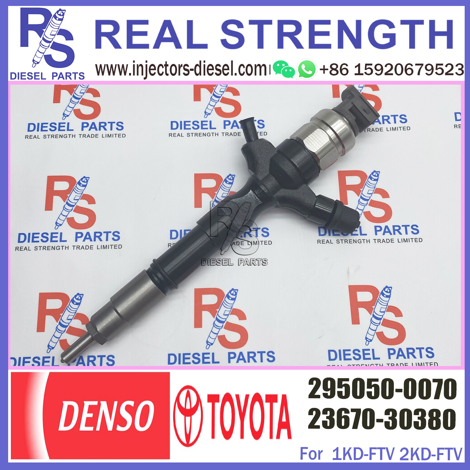 Diesel Engine Fuel Injector 295050-0070 Common Rail Injetor 23670-30380 for TOYOTA 1KD-FTV