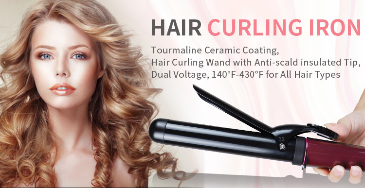 MeStar Hot Hair Tool , Tourmaline Ceramic Curling Iron with LED Display