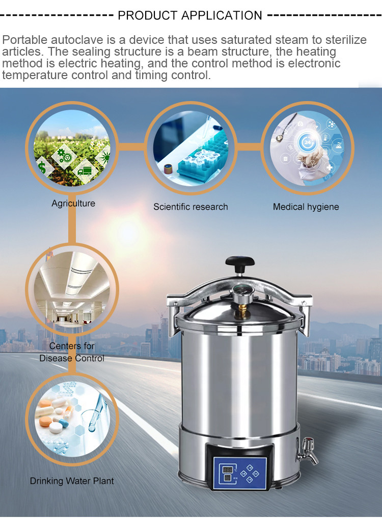 18L 24L Autoclave High Pressure Steam Vacuum Sterilizer Machine AC220V