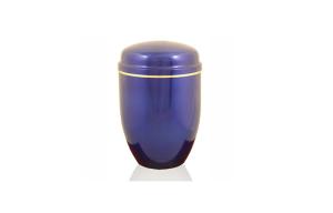 Wholesale Steel funeral urns for human ashes shining blue color H 24.8cm Dia 16.5cm from china suppliers