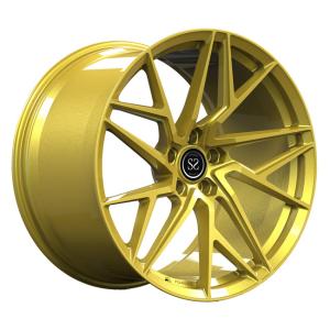 Wholesale Monoblock 1 Piece PC Forged Wheels 20 Inch Staggered Gold Spoke Discs from china suppliers