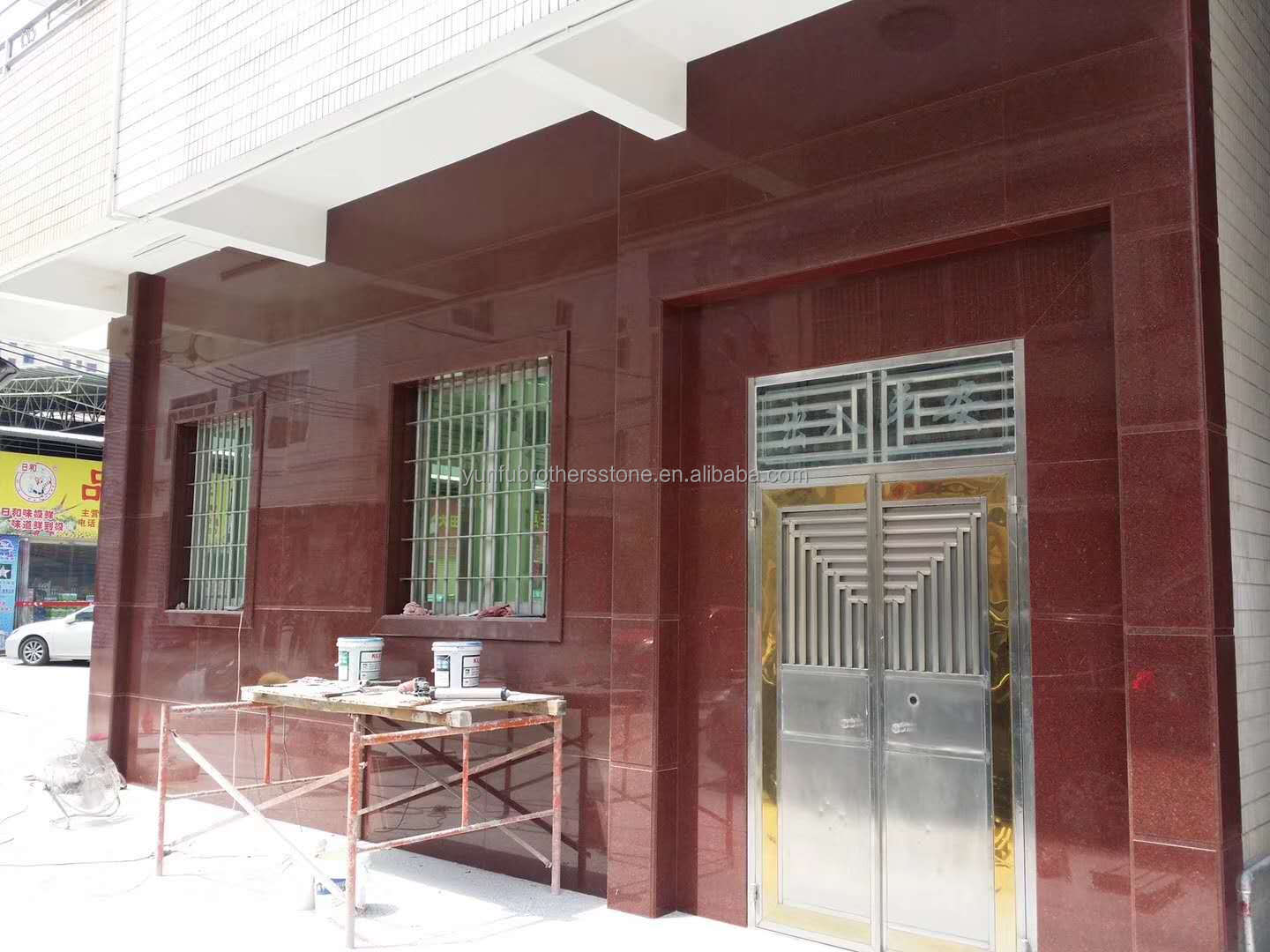Modern India Red Granite Slabs for Exterior Interior Wall Stones and Door Frame Honed Surface