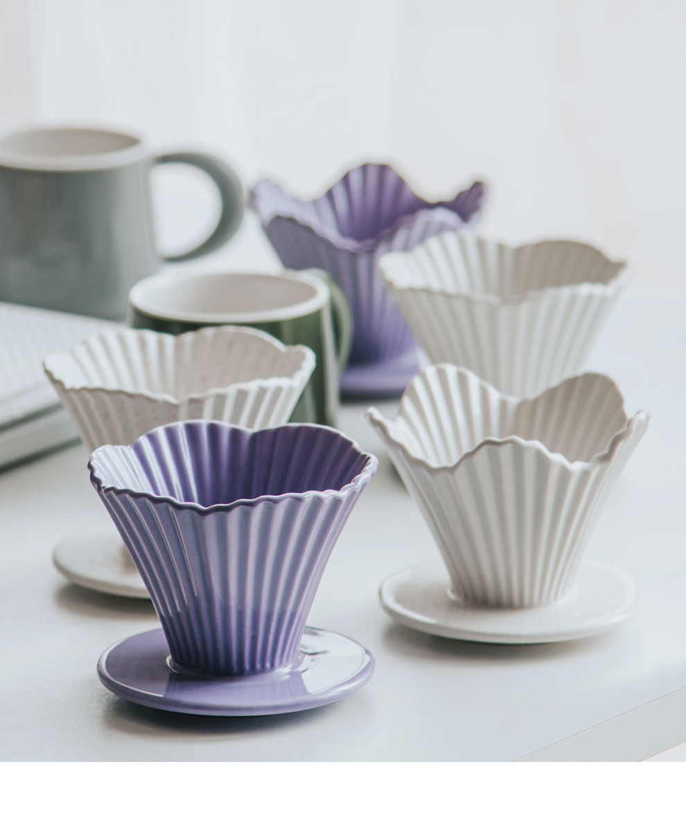 Straight Ceramic Reusable Hand Brew Coffee Filter Cup Convenient For Office And Home