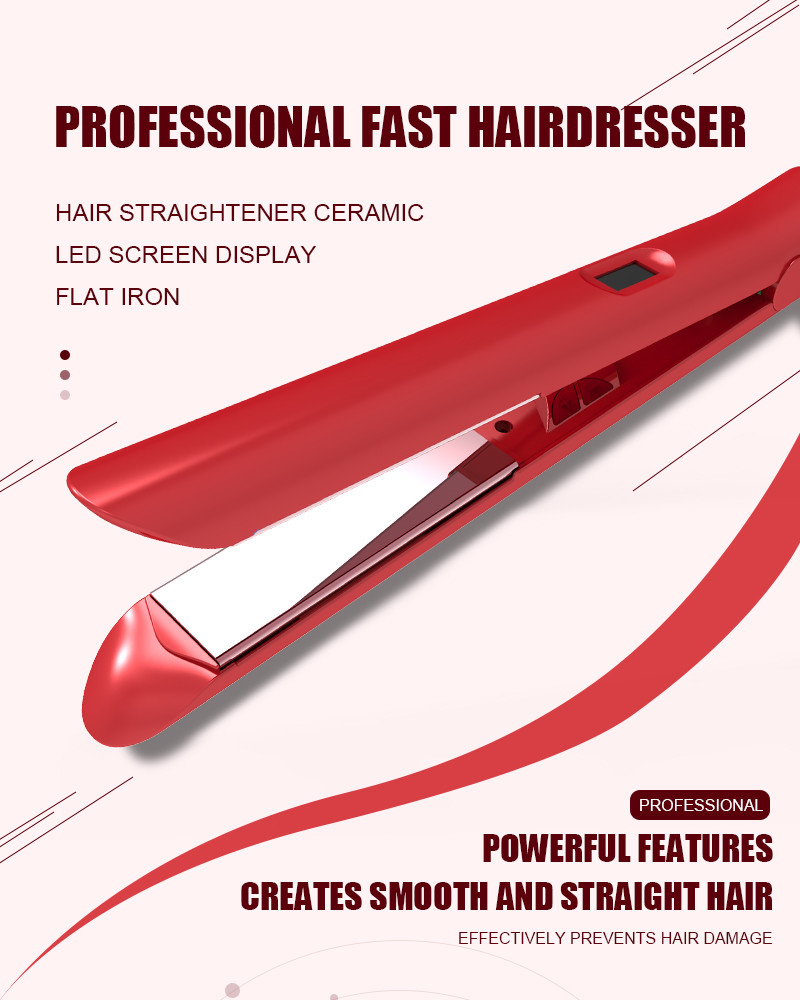 45W Ceramic Flat Iron Hair Straightener 3D Floating Titanium Plates Household