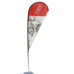 Custom 2.8m 3.4m Teardrop Beach Flag , Durable Flying Advertising Flag