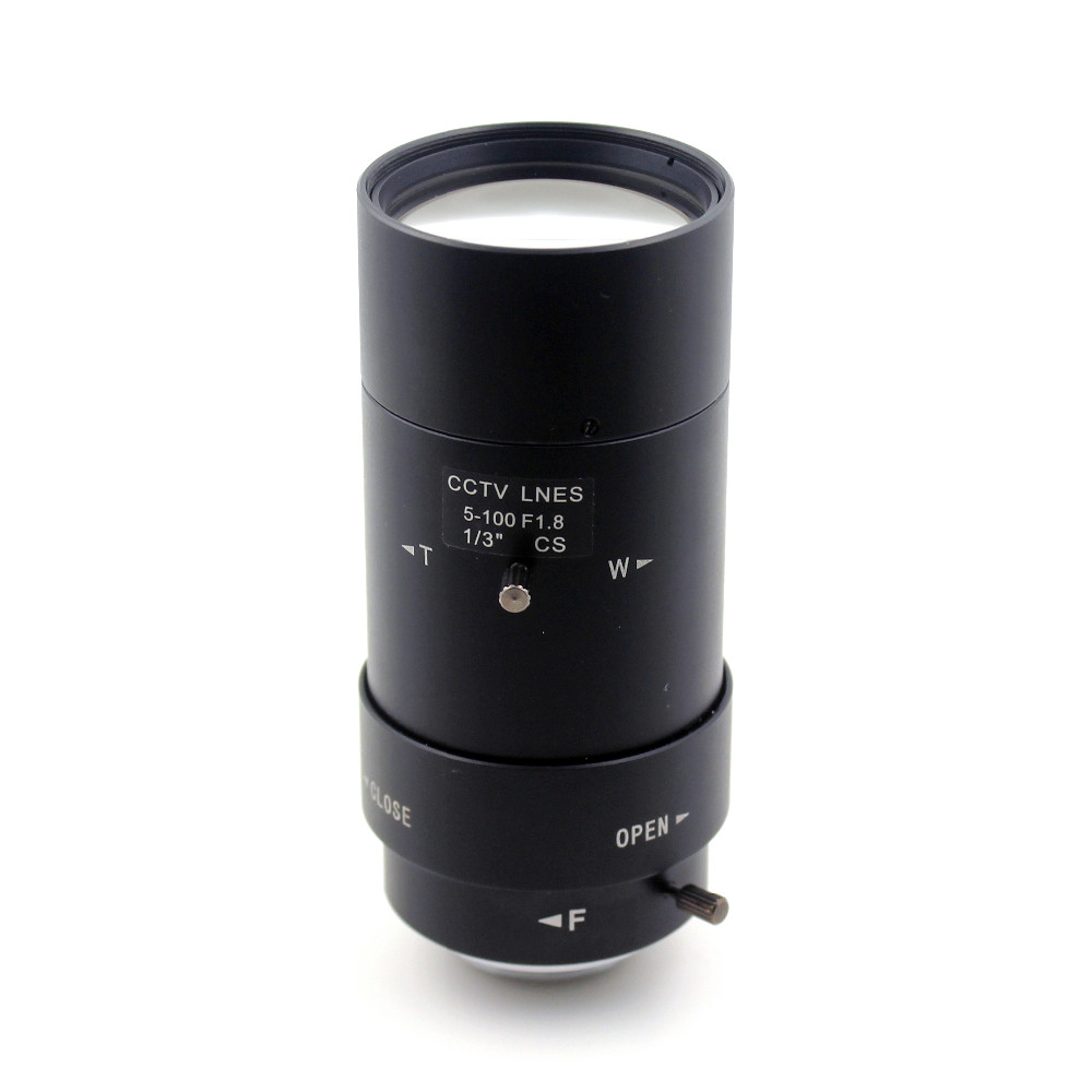 New 5-100mm CS F1.8 Lens 1/3" Varifocal zoom Manual Iris zoom lens for Security CCTV Camera