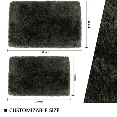 Long Pile 60x80cm Latex Backed Bath Mats Quick Dry Shower Mat