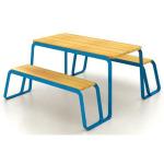 Factory Outlet Customized Steel-wood Table Bench Garden Furniture Picnic Table