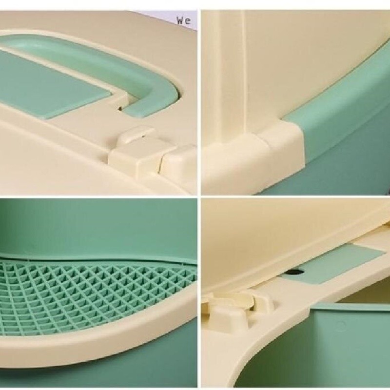 Big Mouth Monkey Corridor Cat Litter Box Blue Yellow Pink Kitty Litter Box