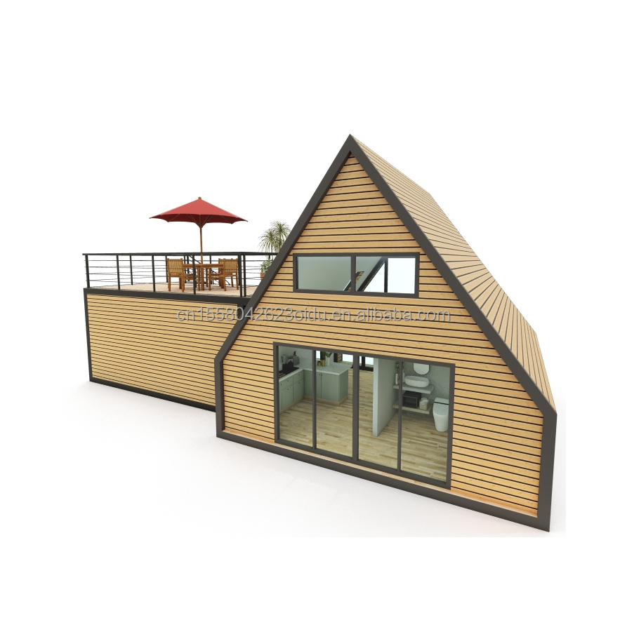 Modern Design Triangle Combined Flat Pack Steel and Wooden Container House Expandable for Outdoor Application 20ft or 40f