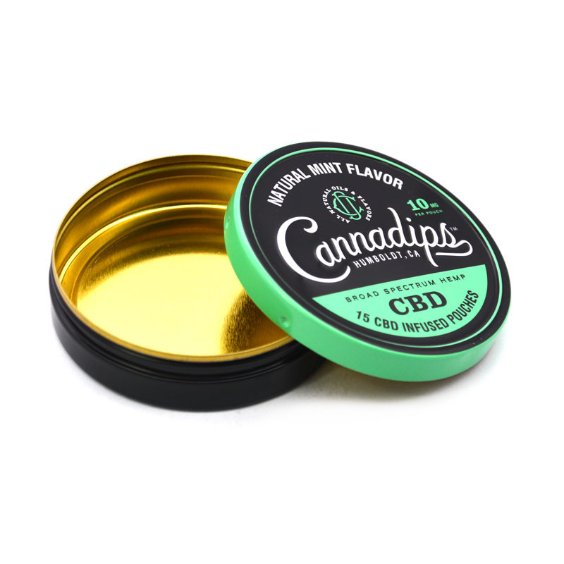CBD Mini Metal Tin Container Gold Vanished Tin Box Sweet Candy Metal Boxes