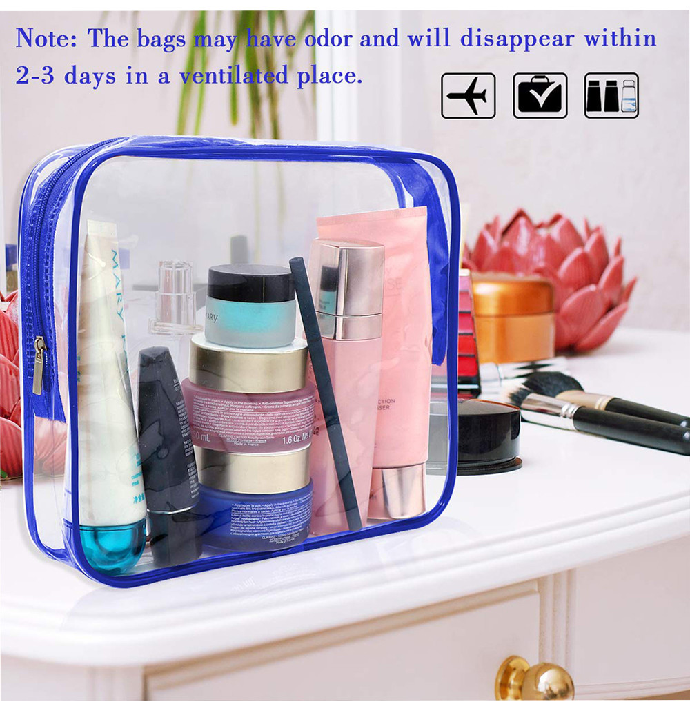 Multifunctional 6pcs Clear PVC Travel Luggage Pouch With Handle