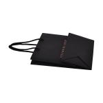 190gsm Paper Packaging Bags , Black Paper Gift Bags With Custom Gold Foil