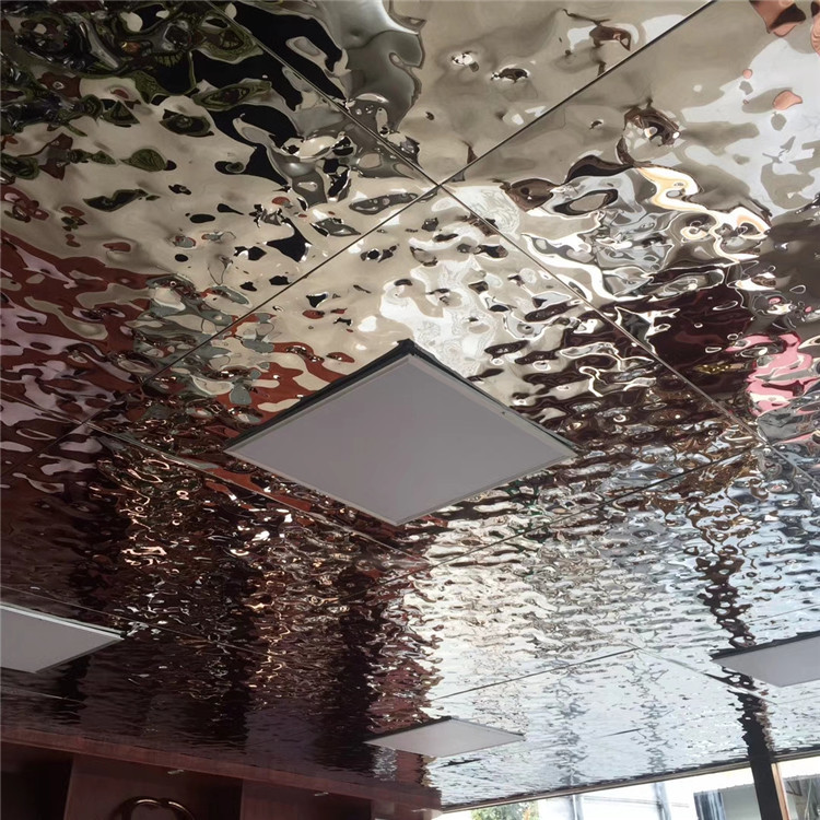 Hot sale mirror reflecting ceiling panel stainless steel water wave shaped sheet