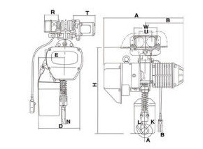 Trolley / Hook Type Electric Chain Hoist , Motorized Chain Hoist 0.5T - 10T