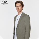 Men's Korean Style Khaki Suit for Wedding Groom Business Casual Slim Formal