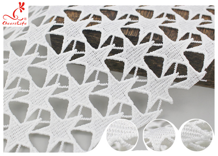 SGS Width 120cm Embroidered Floral Lace Fabric For Dress Making