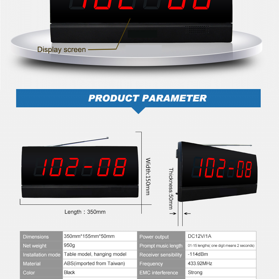 long distance wireless waiter call bell for restaurants,hotel,cafe,hospital