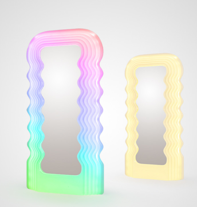 Same style ins style wave mirror Memphis floor lamp full body fitting mirror mirror atmosphere lamp
