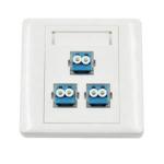 3 Core Fiber Optic Faceplate , Fiber Optic Cable Junction Box With SC FC ST LC