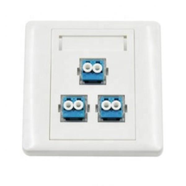 3 Core Fiber Optic Faceplate , Fiber Optic Cable Junction Box With SC FC ST LC