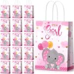 Custom Colorful Cartoon Animal Child Toy Pink Girl Kraft Paper Bag for Baby