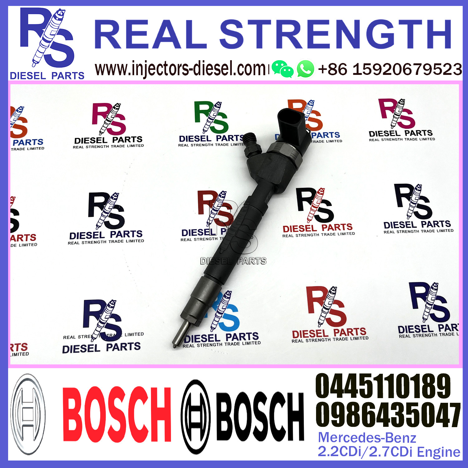 Diesel Fuel Common Rail Injector 0445110189 0986435047 0445110107 0445110108 For Mercedes-Benz 2.2CDi/2.7CDi Engine