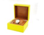 High Glossy Yellow Jewelry Wooden Box With Small Pillow Glossy Painting