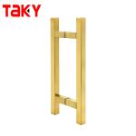 Luxury Brushed Stainless Steel 304 Gold Shower Door Pull Handles 6-14mm Glass