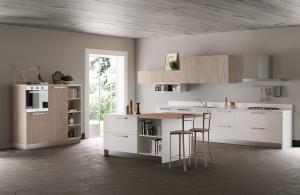 Wholesale White Wood Grain EB Board Kitchen Cabinet Tailored Freestanding Sideboard from china suppliers