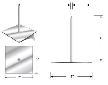 1-5/8”Self Adhesive Aluminium Insulation Stick Pins Insulation Hangers