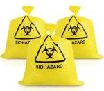 Puncture Resistance HDPE Autoclavable Plastic Bags Yellow For Hospitals