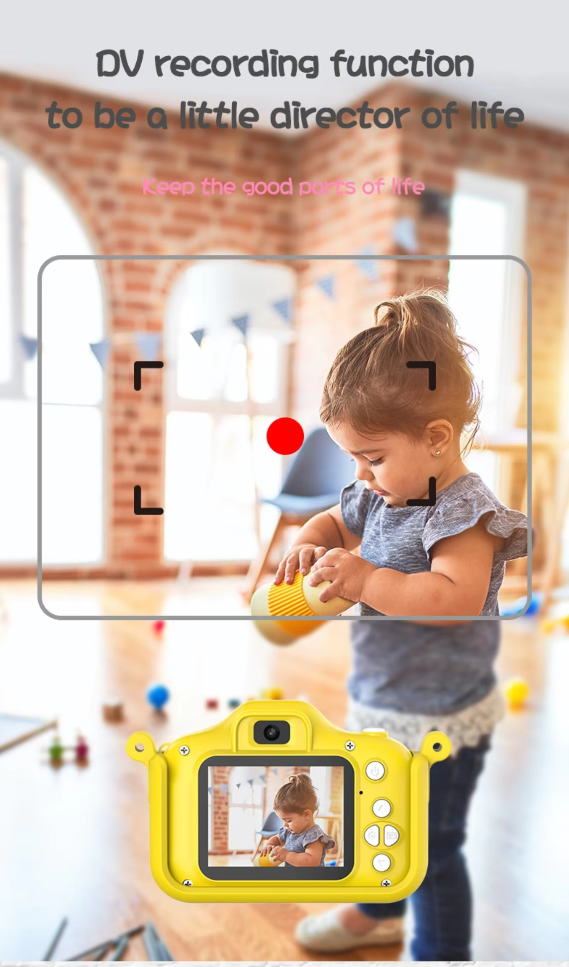 HD Toddler Digital Video Camera 2.0-inch Kids Camera With Silicone Cases