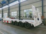 4 Axles Lowboy Semi Trailer Q345 High Tensile Steel 70-80 Tons Capacity