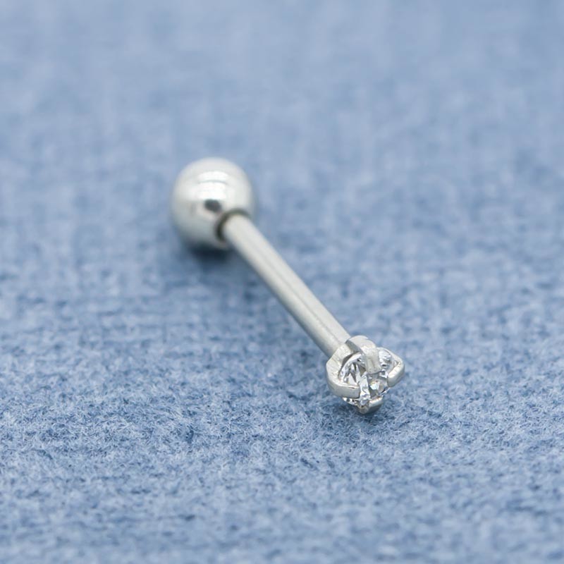 Clear Round Zircon Stone Ear Piercing Jewellery 18G For Girls
