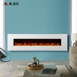 72inch Black Fan-Forced Wall Mount Electric Fireplace 1500Watt Heater Orange