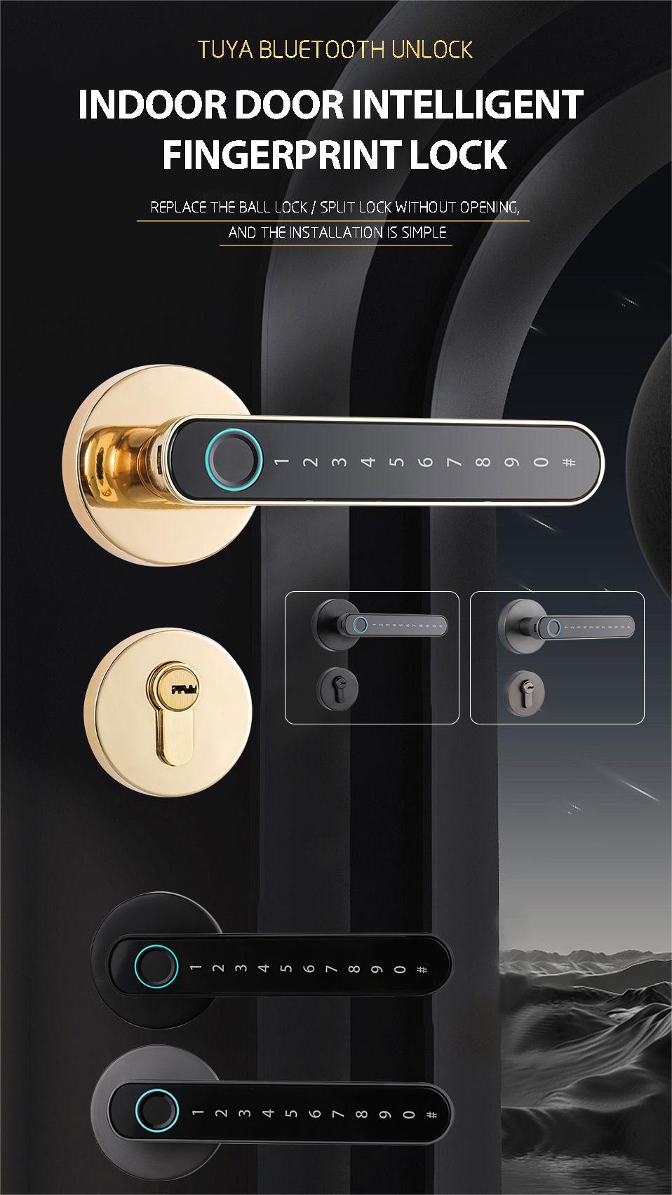 S604L Fingerprint Door Locks Tuya Smart Lock Door Thickness 35mm-55mm