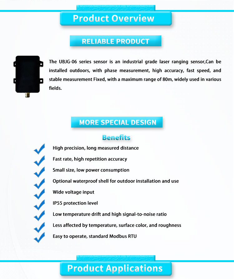 Single point laser sensors distance measuring Range 0.05-80m Repetitive accuracy ± 1mm