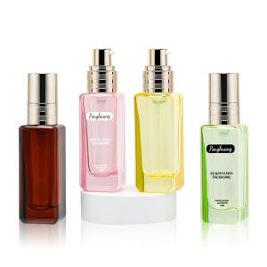 Wholesale 30ml Glass Lotion Pump Bottle Square Skin Care Cosmetic Serum Packaging from china suppliers