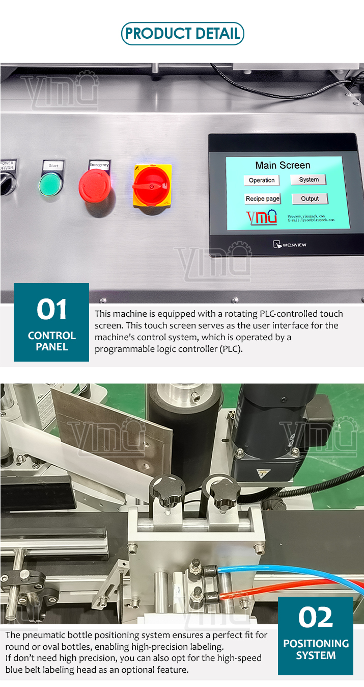 YM415 Automatic Label Applicator for Round Bottle Positioning Labeling Machine