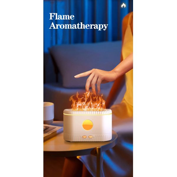 USB Portable Waterless Aromatherapy Diffuser Machine 200mL With LED Flame Light