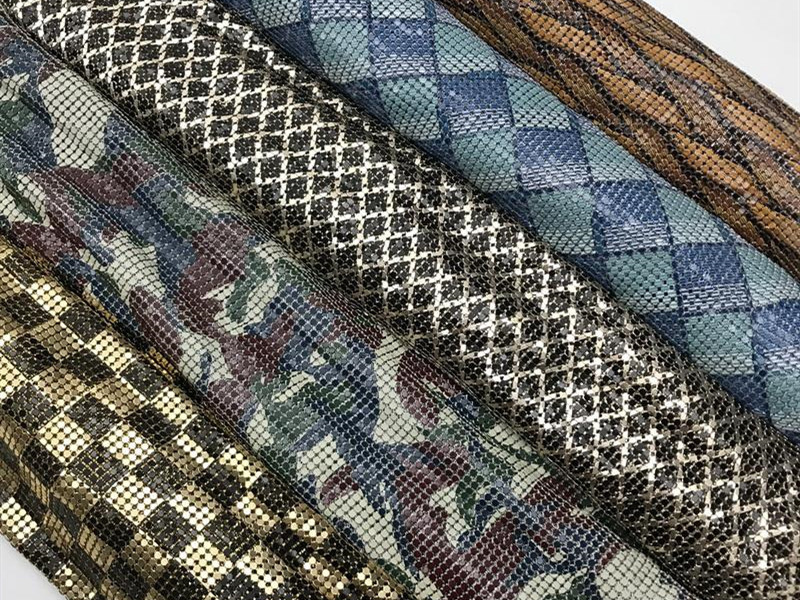 Rhombus Print Chainmail Mesh Fabric Metallic Cloth Metal Aluminum Curtain