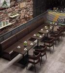Vintage Restaurant Leather Booth Sofa Chair Table Set For Coffee Shop Cafe Bar