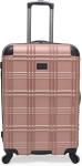 Lightweight Hardside 4-Wheel Spinner Travel Luggage, Rose Gold, 24-Inch Checked