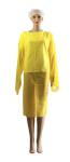 PP PE Filter Medical Protective Suit Yellow Disposable Isolation Clothing