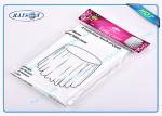 50 Gram Thickening Nonwoven Tablecloth 160 / 170 Round White / Red TNT Table